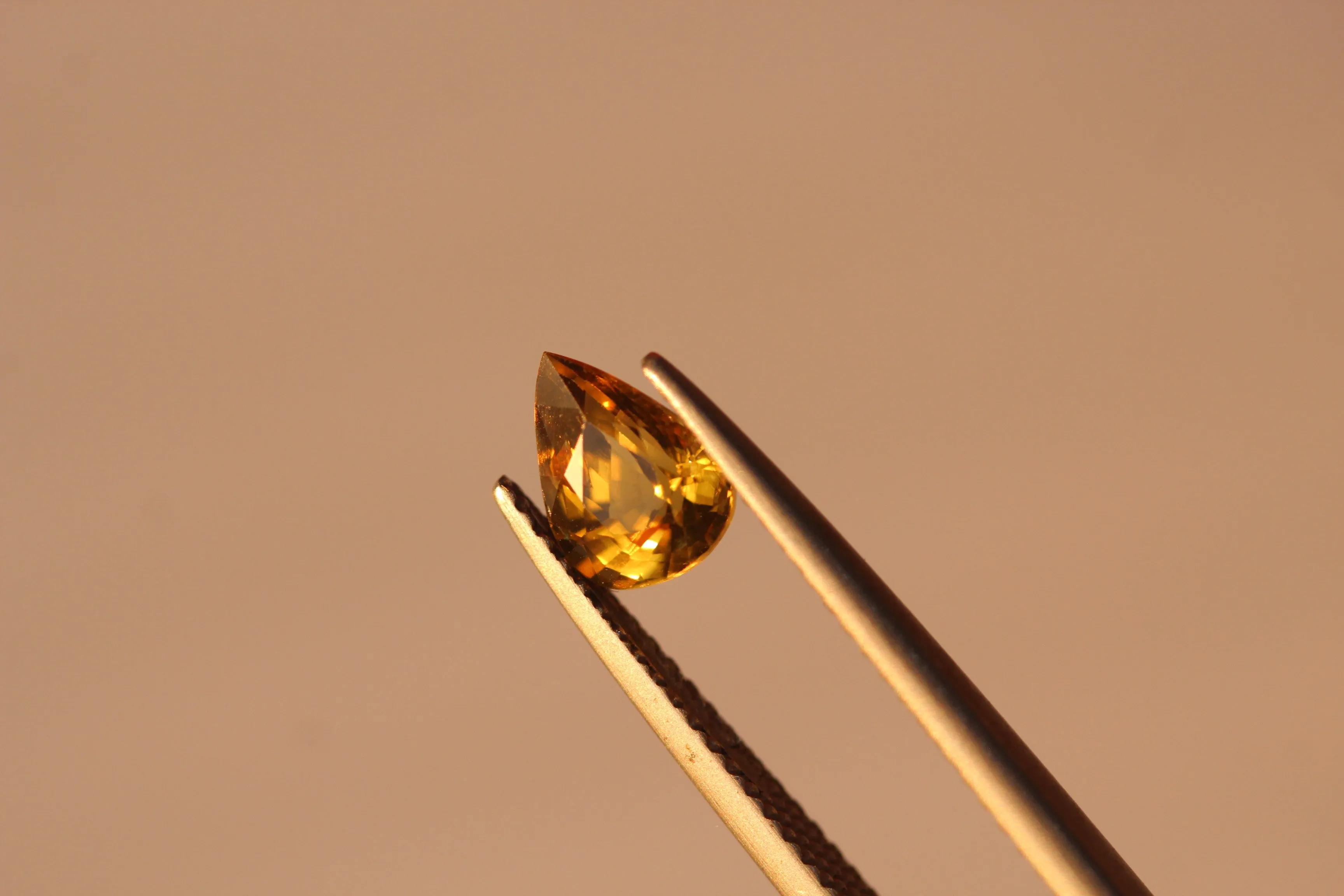 1.09 carats Pear Rare Natural Yellow Chrysoberyl
