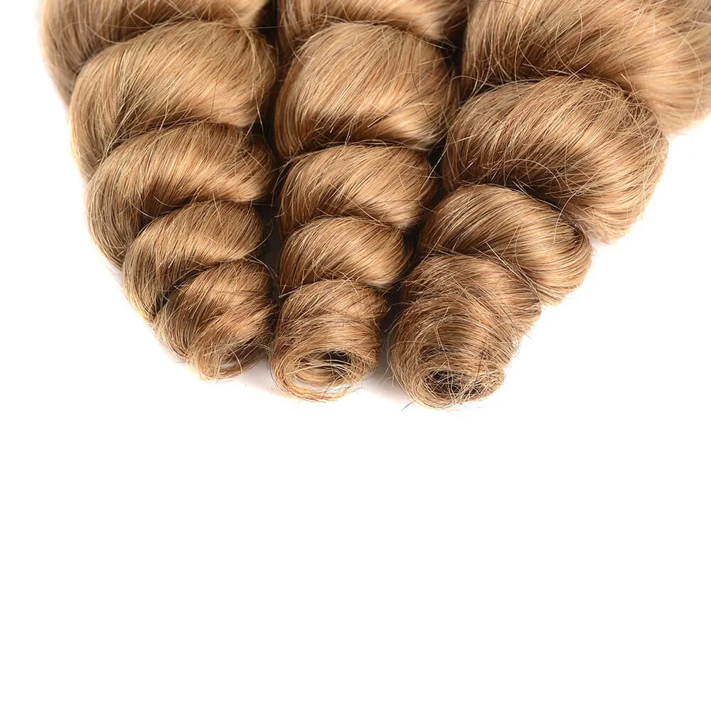 {12A 3Pcs} Virgin Ombre Brazilian T1b/27 Loose Wave 3 Bundles/pack Human Virgin Hair Extensions