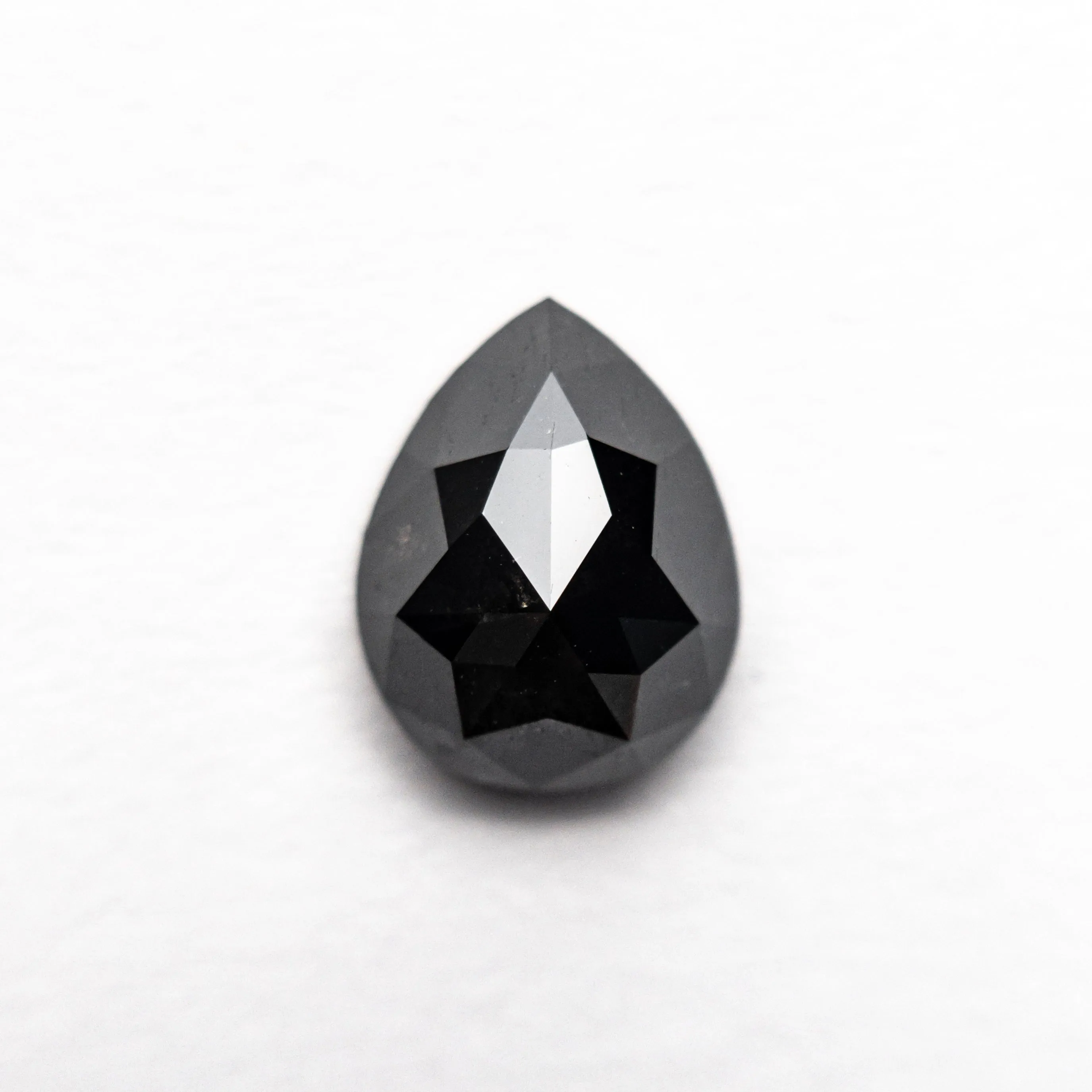 1.52 CARAT BLACK SPECKLED ROSE CUT PEAR DIAMOND