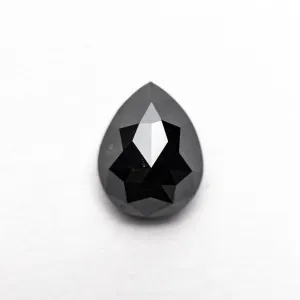 1.52 CARAT BLACK SPECKLED ROSE CUT PEAR DIAMOND