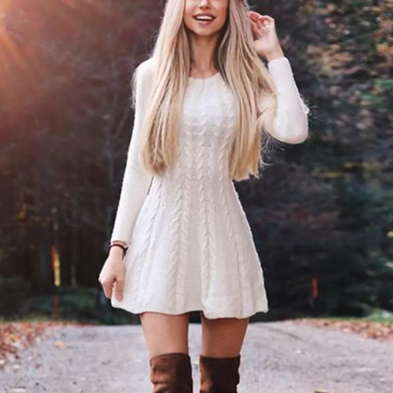 2025 autumn and winter new  Popular trade sweaters female  New new loose crew neck knitted sweater skirt hair