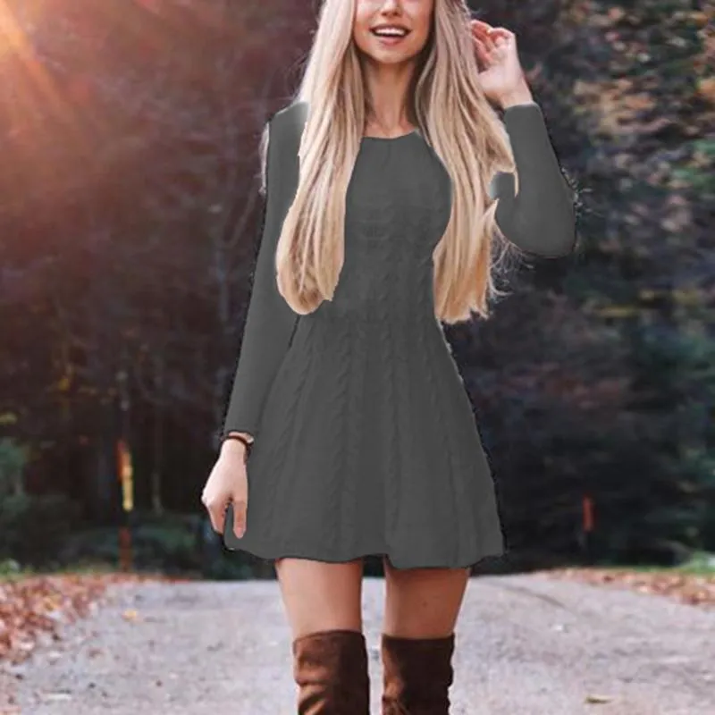 2025 autumn and winter new  Popular trade sweaters female  New new loose crew neck knitted sweater skirt hair