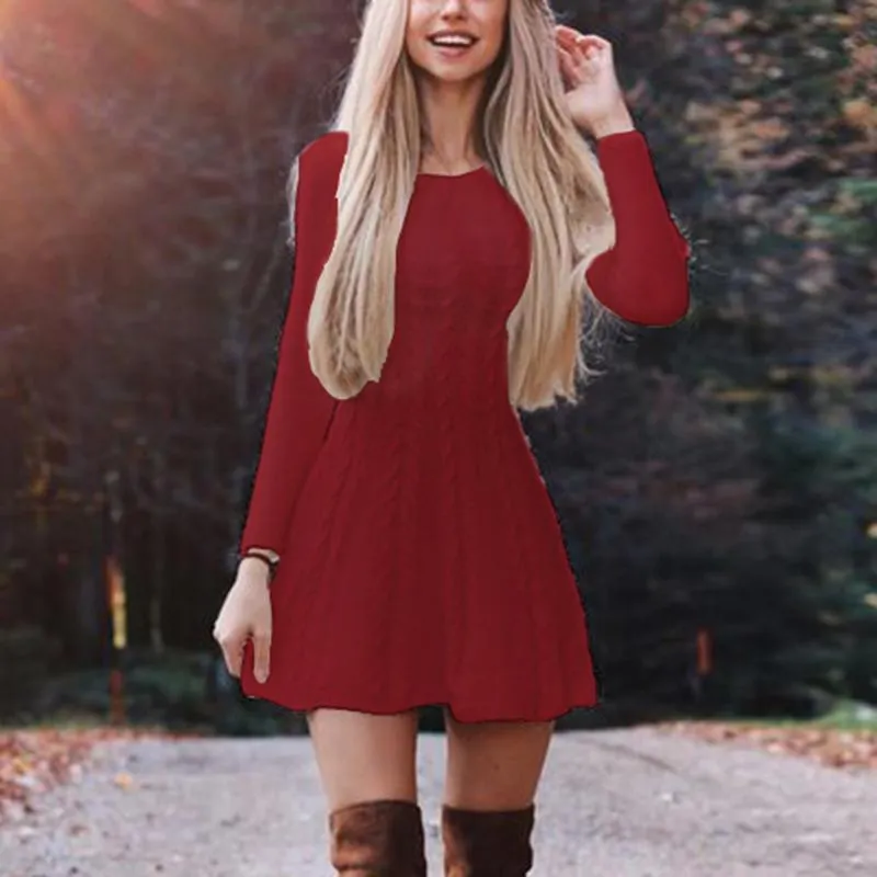 2025 autumn and winter new  Popular trade sweaters female  New new loose crew neck knitted sweater skirt hair