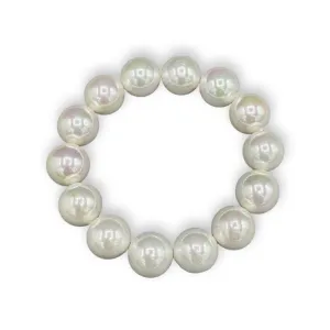 275-MOP-STR | 14MM MOTHER OF PEARL STRETCH BRACELET