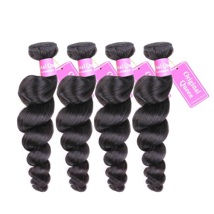 4 Bundles Loose Wave Human Virgin Hair Natural Black