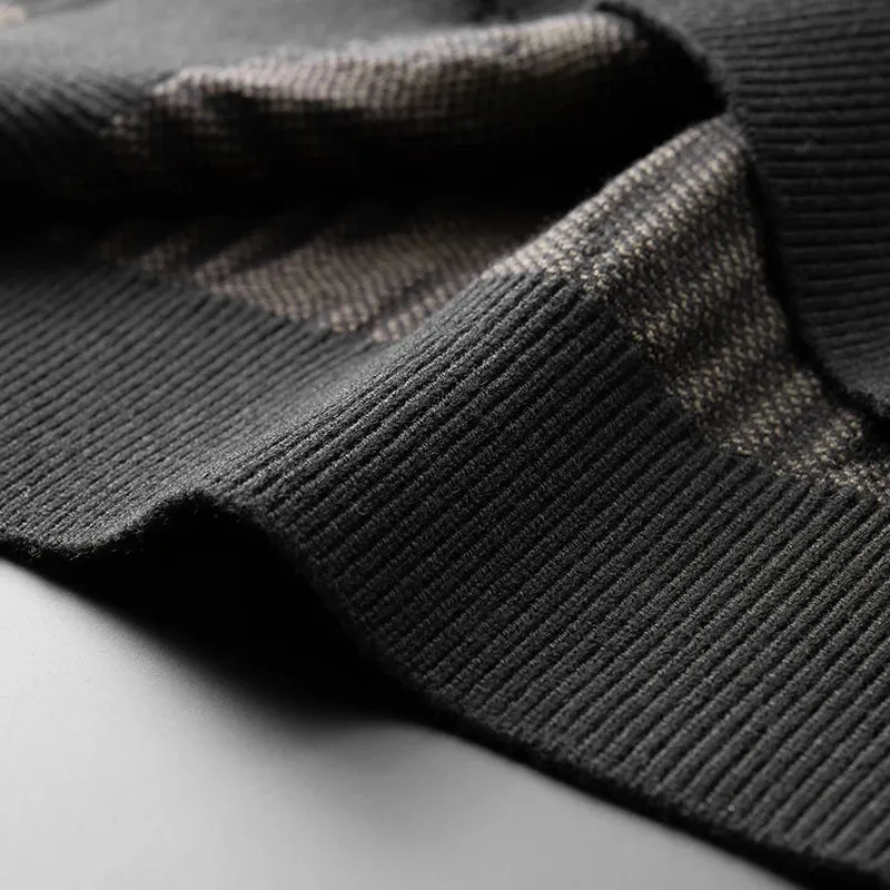 8XL 7XL 6XL 2024 New Fall Winter High Quality Fashion Argyle Plaid Sweater Men Thick Warm Mens Sweaters Casual Loose Pullovers