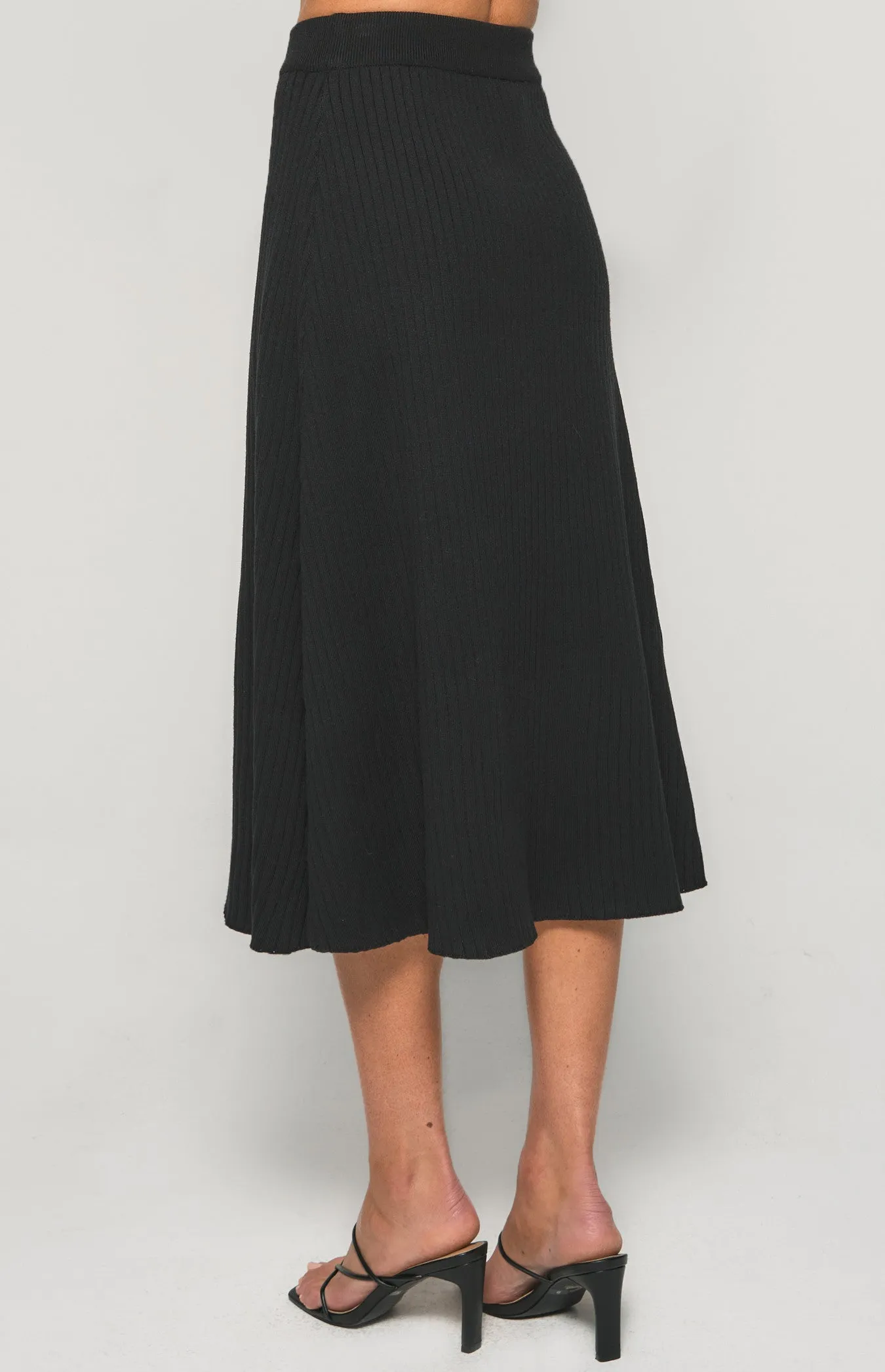 A-Line Knit Midi Skirt