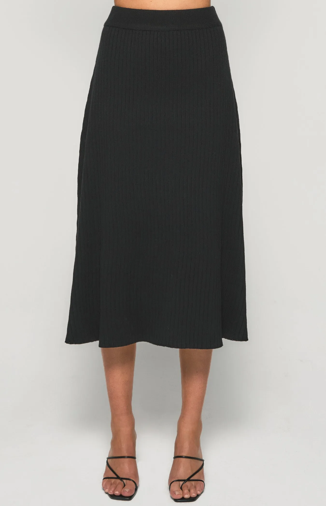 A-Line Knit Midi Skirt