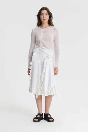 ADELINA | SKIRT SILK SATIN WHITE