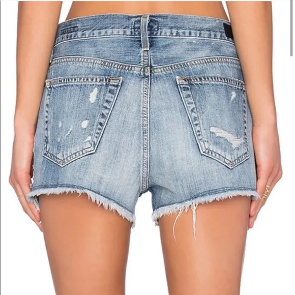 AGOLDE Parker Light Wash Distressed Cutoff Jean Shorts | 26