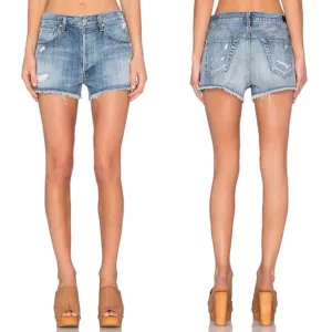 AGOLDE Parker Light Wash Distressed Cutoff Jean Shorts | 26