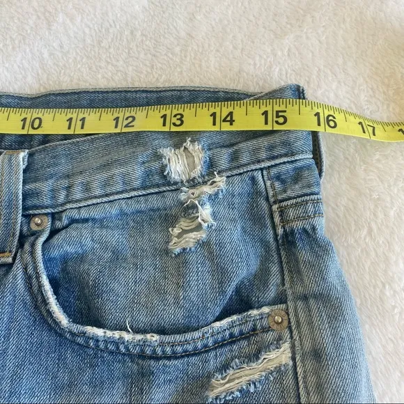 AGOLDE Parker Light Wash Distressed Cutoff Jean Shorts | 26