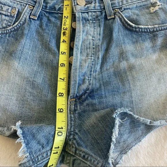 AGOLDE Parker Light Wash Distressed Cutoff Jean Shorts | 26
