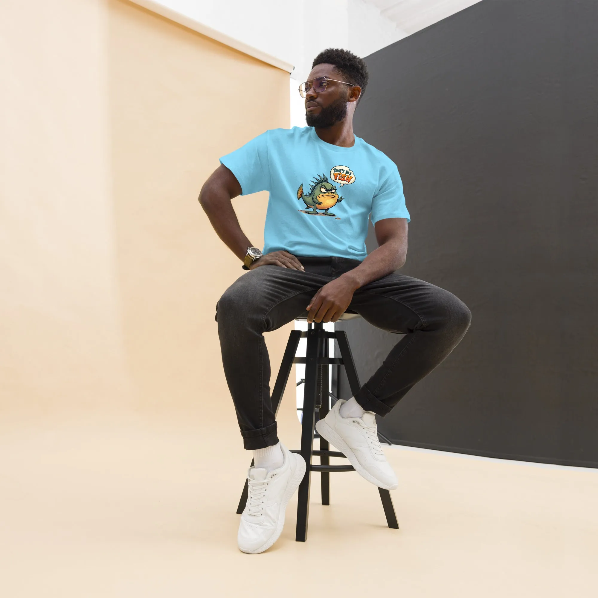 All In 'Don't Be A Fish' Unisex Tee, Comfy fit, Unique Graphic T-Shirt for Men & Women, Stylish Top, Casual Unisex Tee