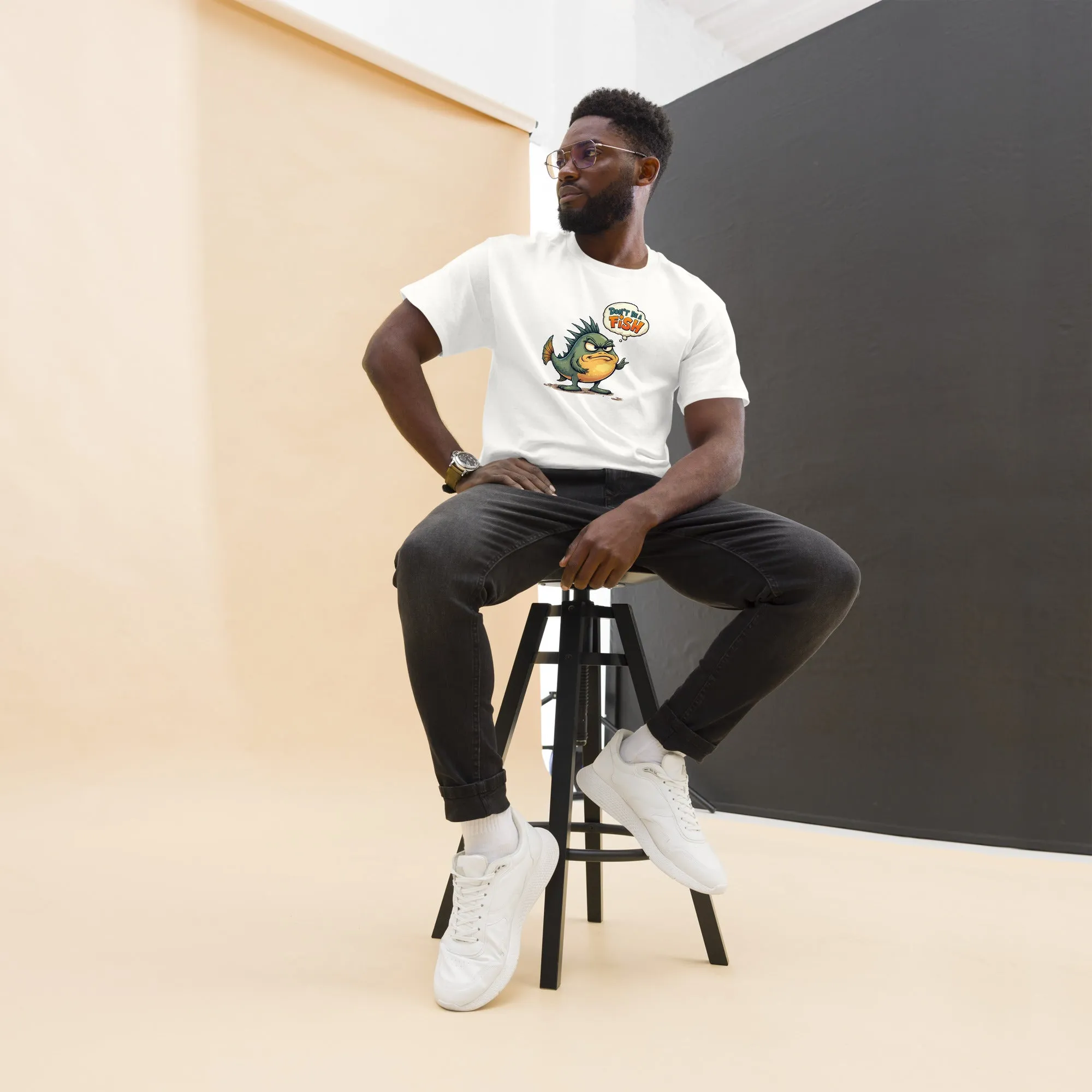 All In 'Don't Be A Fish' Unisex Tee, Comfy fit, Unique Graphic T-Shirt for Men & Women, Stylish Top, Casual Unisex Tee