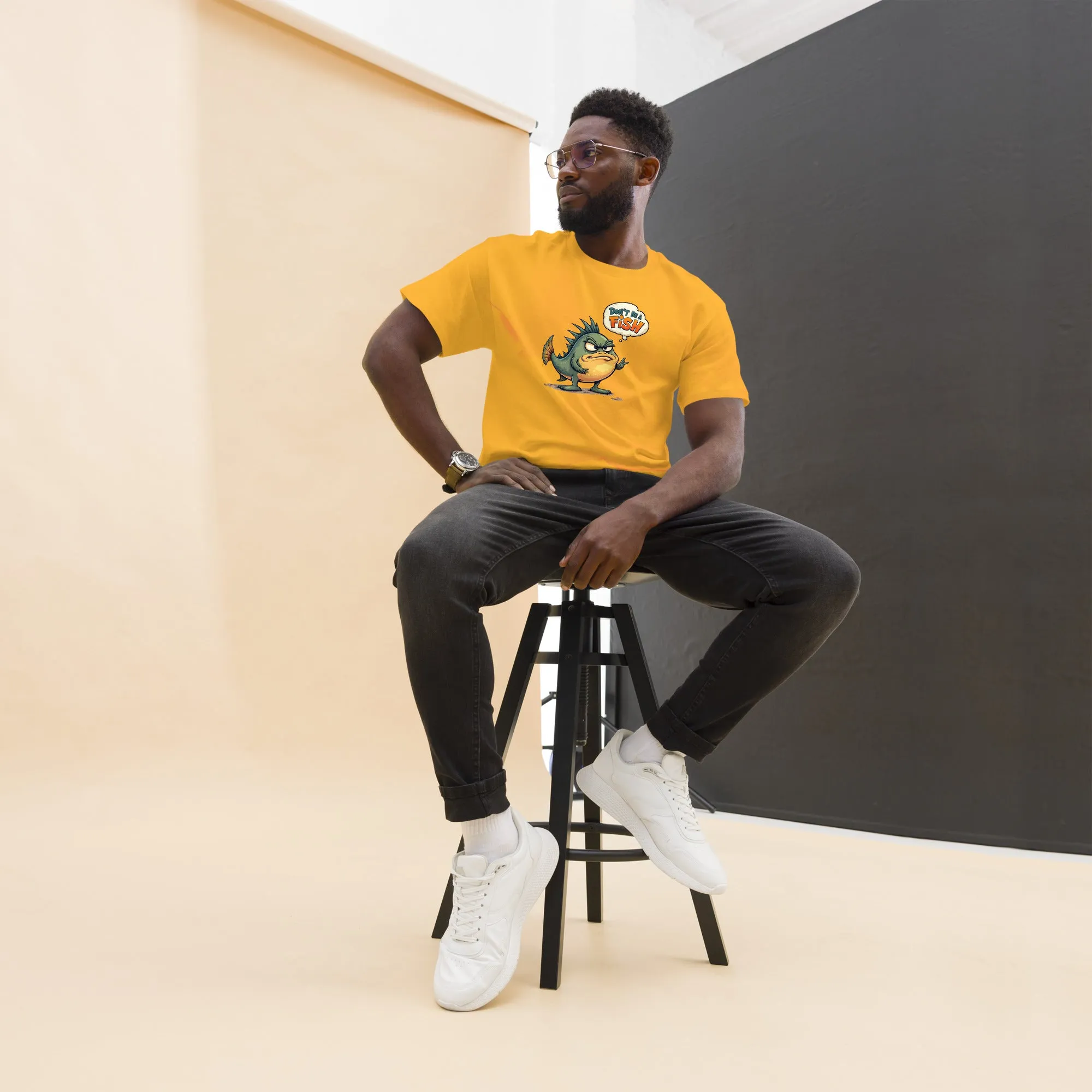 All In 'Don't Be A Fish' Unisex Tee, Comfy fit, Unique Graphic T-Shirt for Men & Women, Stylish Top, Casual Unisex Tee