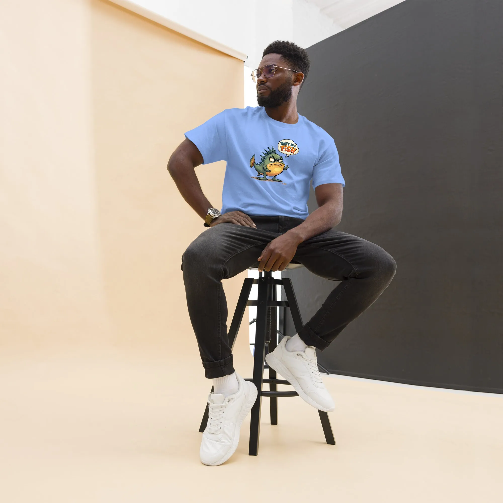 All In 'Don't Be A Fish' Unisex Tee, Comfy fit, Unique Graphic T-Shirt for Men & Women, Stylish Top, Casual Unisex Tee