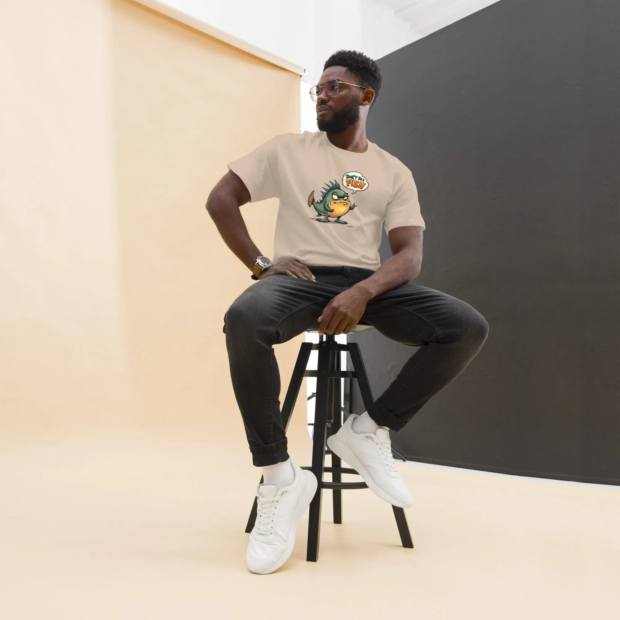 All In 'Don't Be A Fish' Unisex Tee, Comfy fit, Unique Graphic T-Shirt for Men & Women, Stylish Top, Casual Unisex Tee