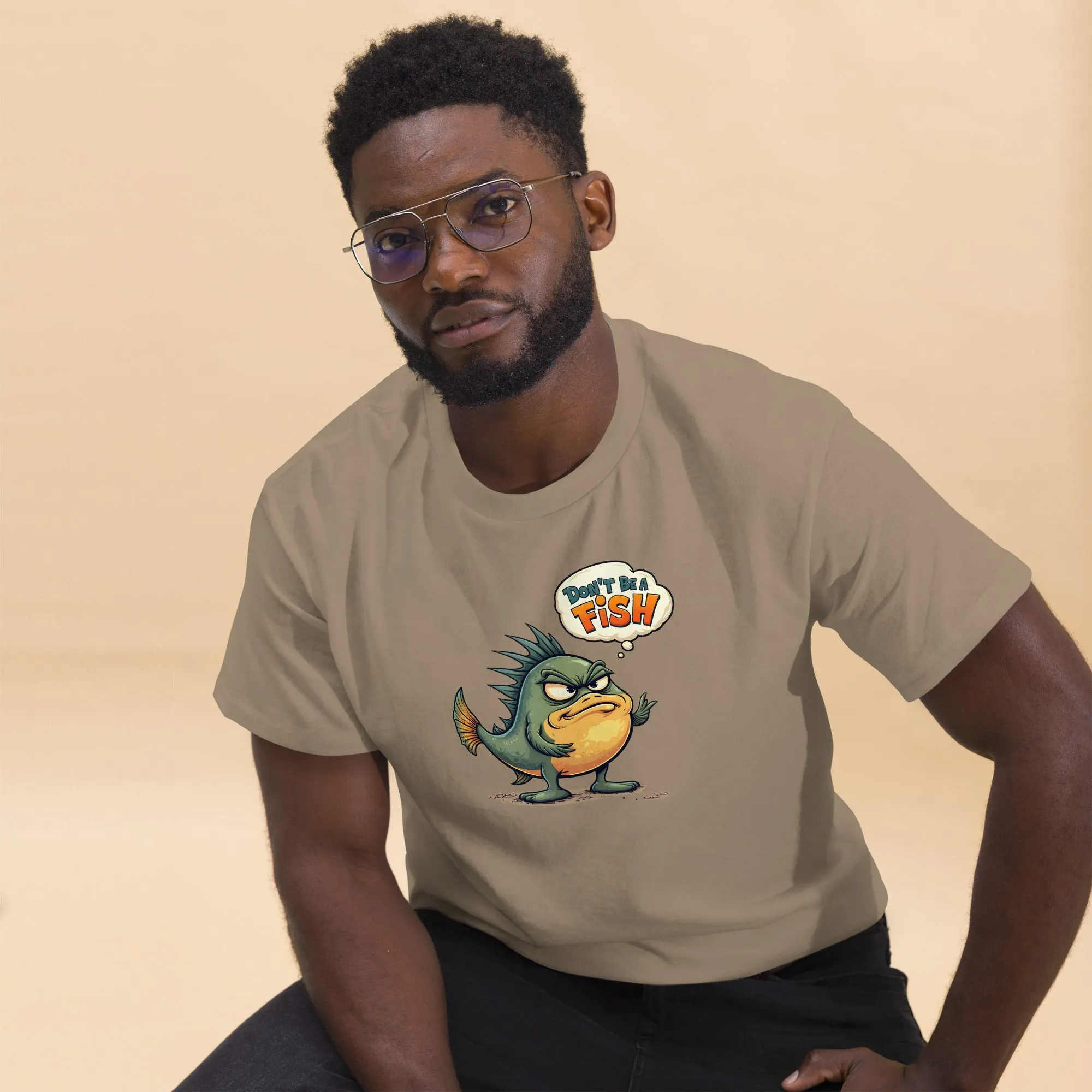 All In 'Don't Be A Fish' Unisex Tee, Comfy fit, Unique Graphic T-Shirt for Men & Women, Stylish Top, Casual Unisex Tee