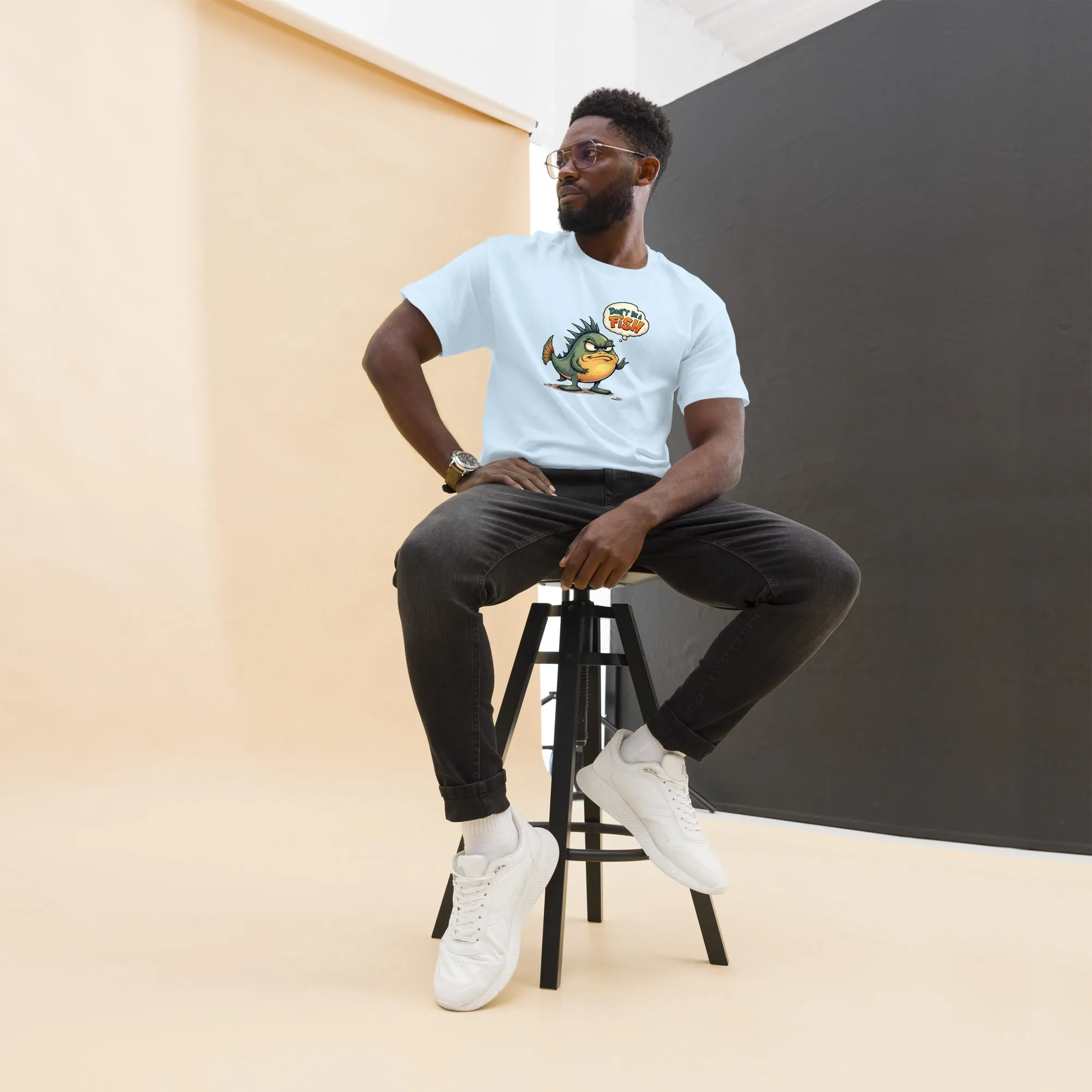 All In 'Don't Be A Fish' Unisex Tee, Comfy fit, Unique Graphic T-Shirt for Men & Women, Stylish Top, Casual Unisex Tee