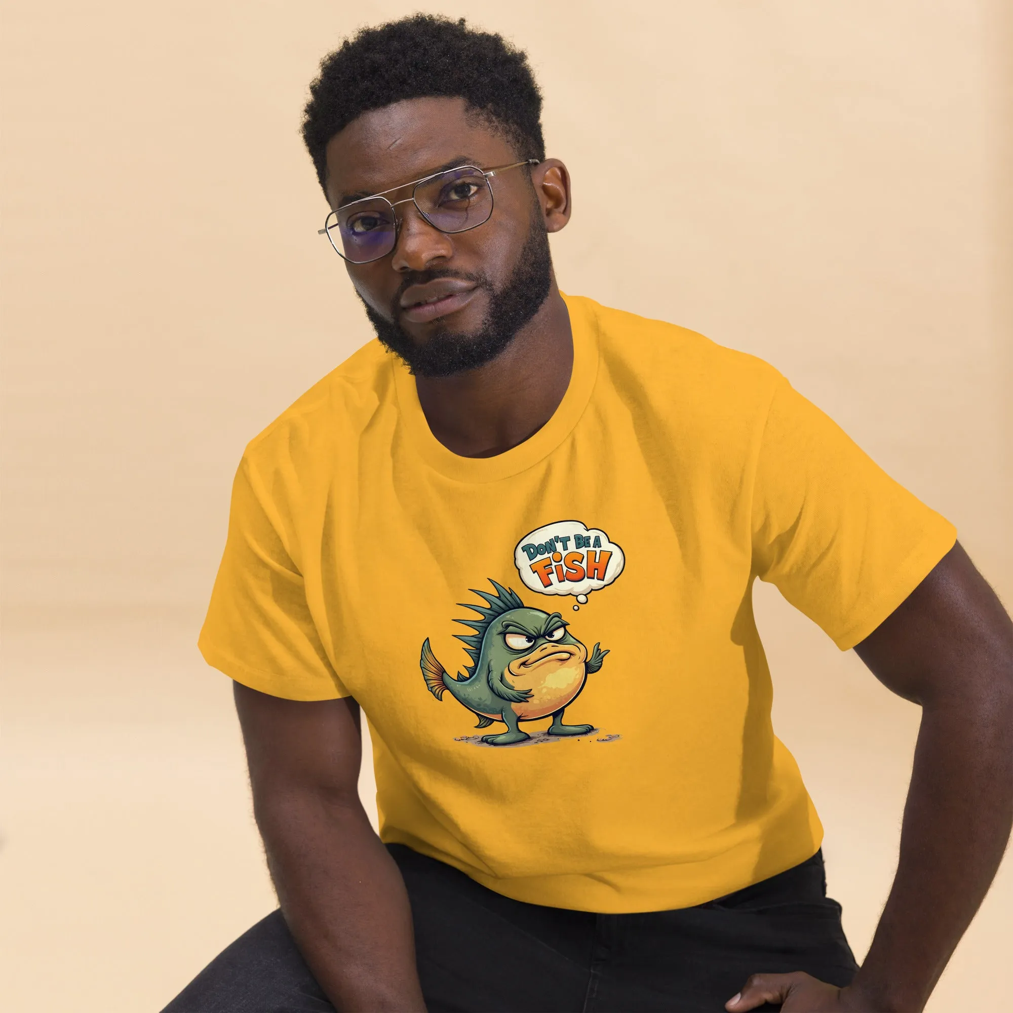 All In 'Don't Be A Fish' Unisex Tee, Comfy fit, Unique Graphic T-Shirt for Men & Women, Stylish Top, Casual Unisex Tee