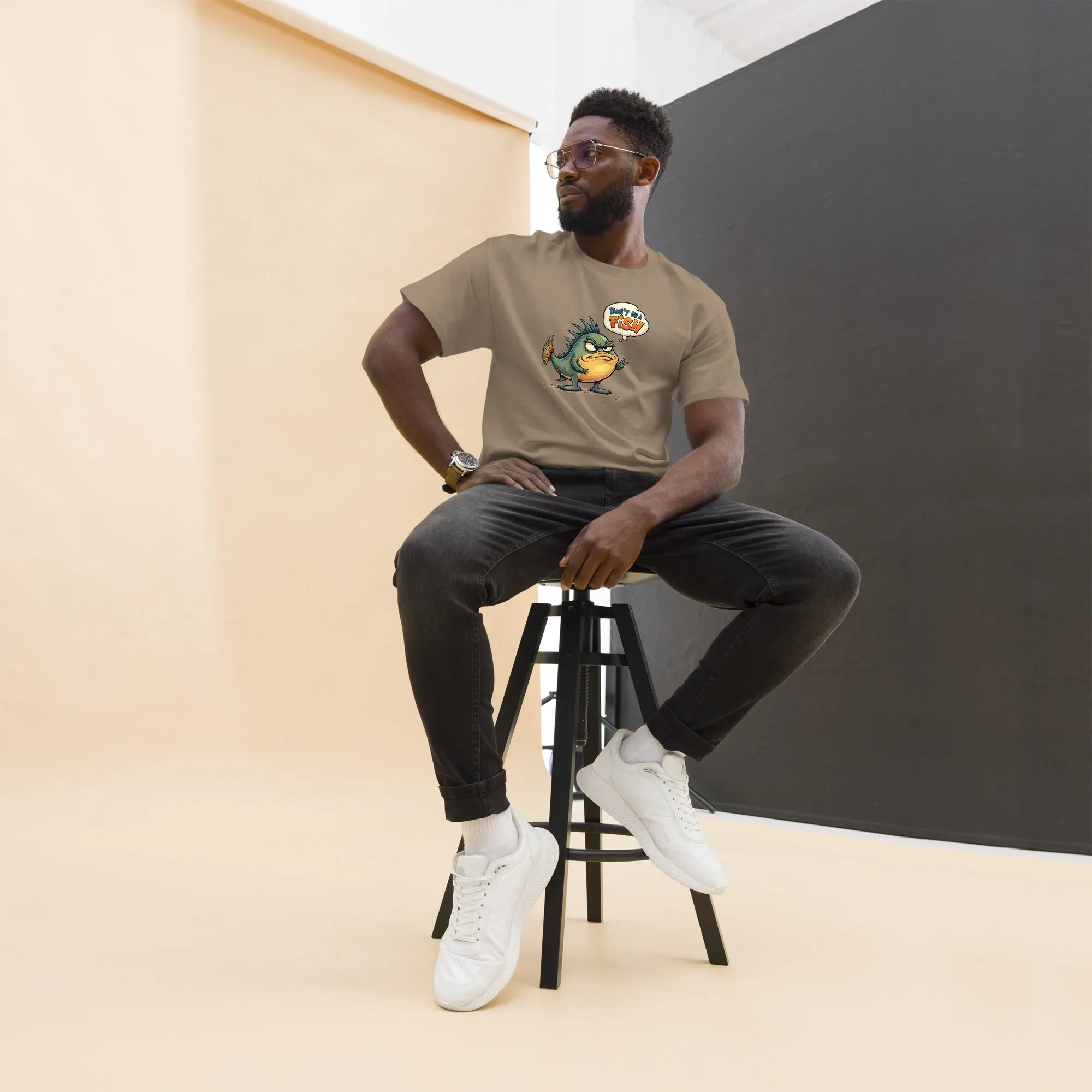 All In 'Don't Be A Fish' Unisex Tee, Comfy fit, Unique Graphic T-Shirt for Men & Women, Stylish Top, Casual Unisex Tee