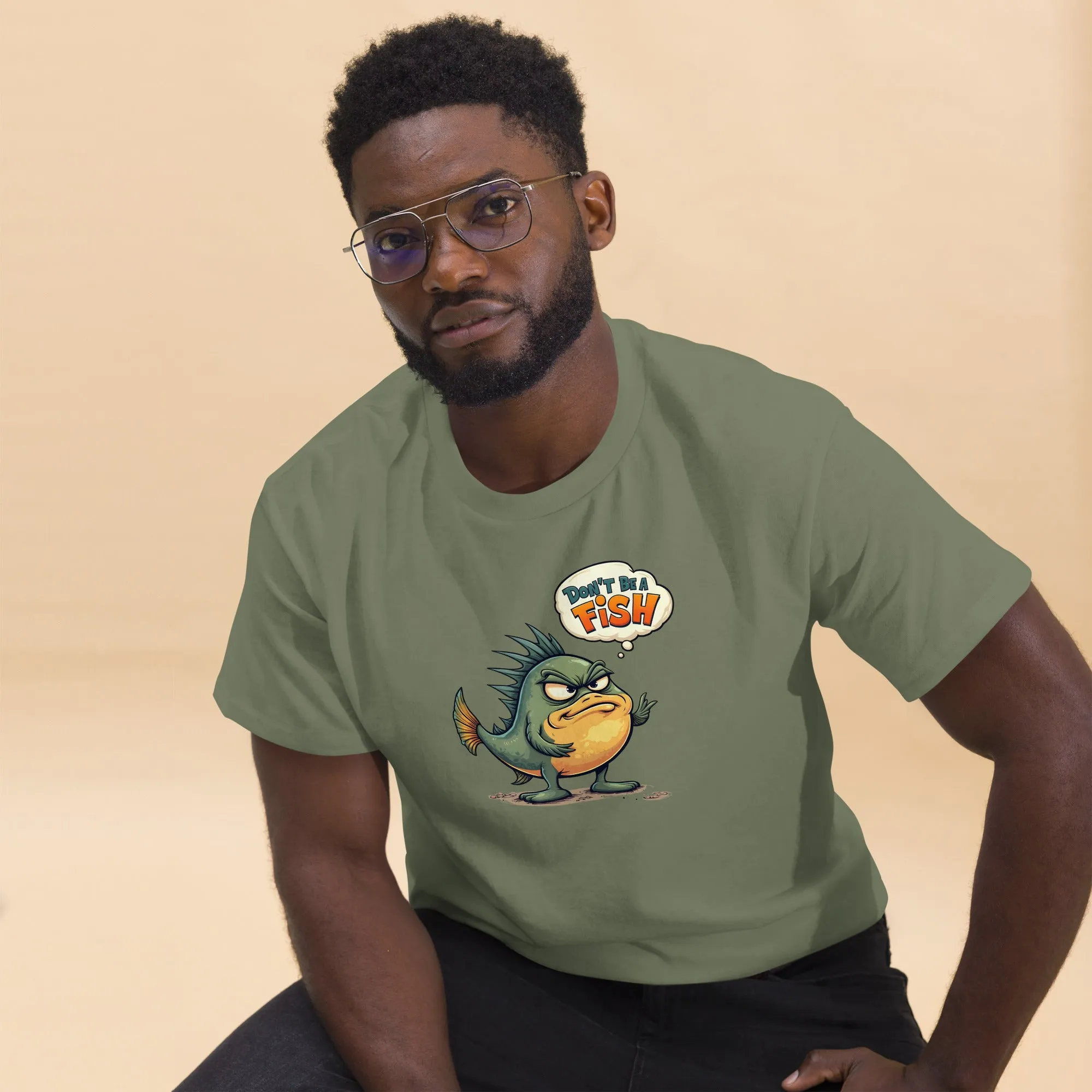 All In 'Don't Be A Fish' Unisex Tee, Comfy fit, Unique Graphic T-Shirt for Men & Women, Stylish Top, Casual Unisex Tee