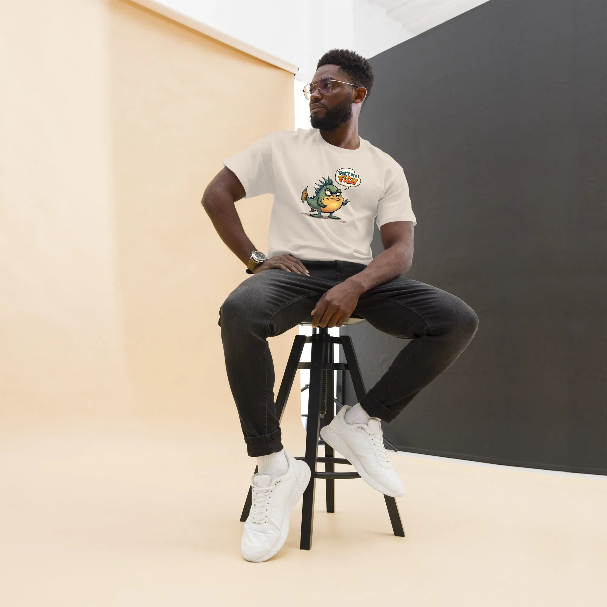 All In 'Don't Be A Fish' Unisex Tee, Comfy fit, Unique Graphic T-Shirt for Men & Women, Stylish Top, Casual Unisex Tee