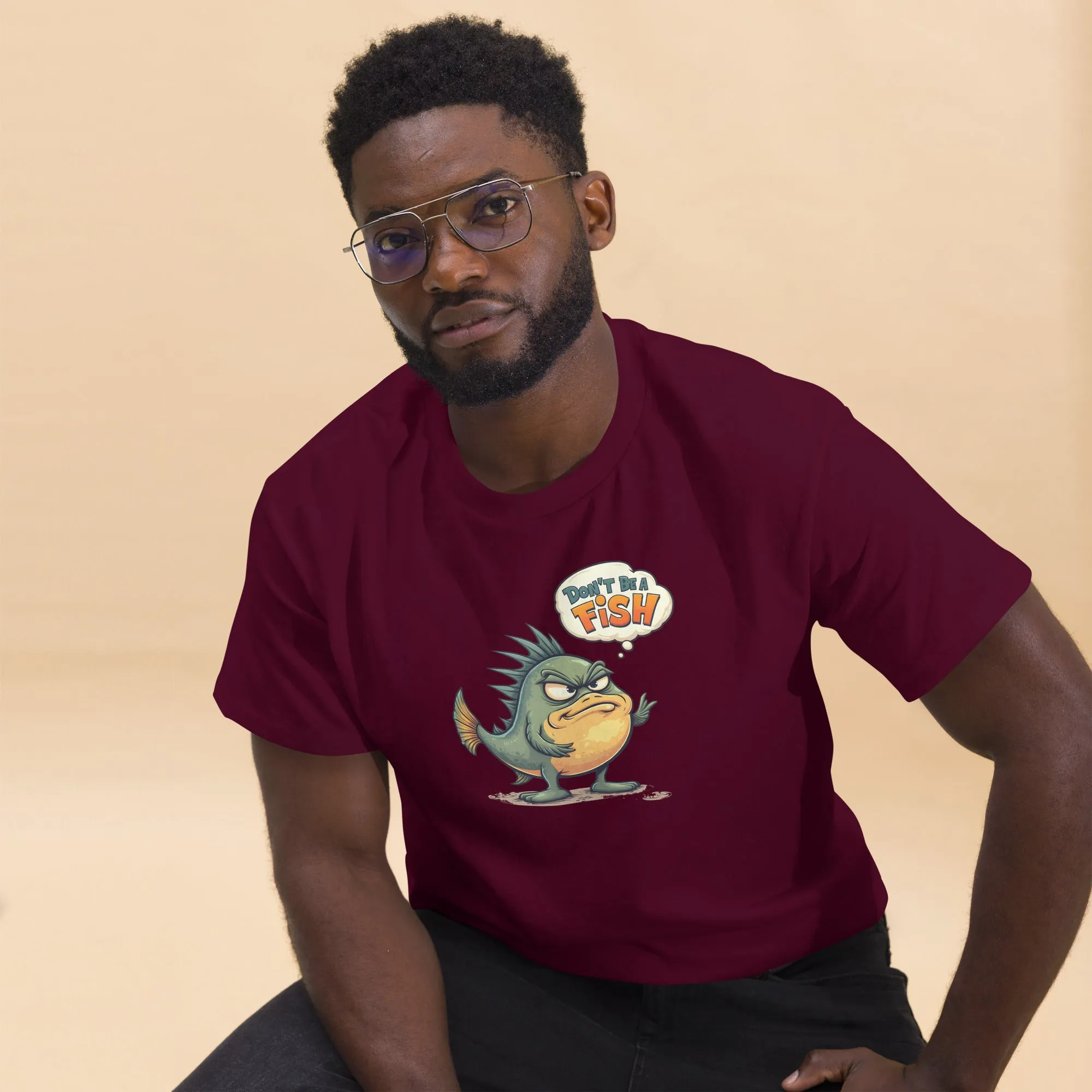 All In 'Don't Be A Fish' Unisex Tee, Comfy fit, Unique Graphic T-Shirt for Men & Women, Stylish Top, Casual Unisex Tee