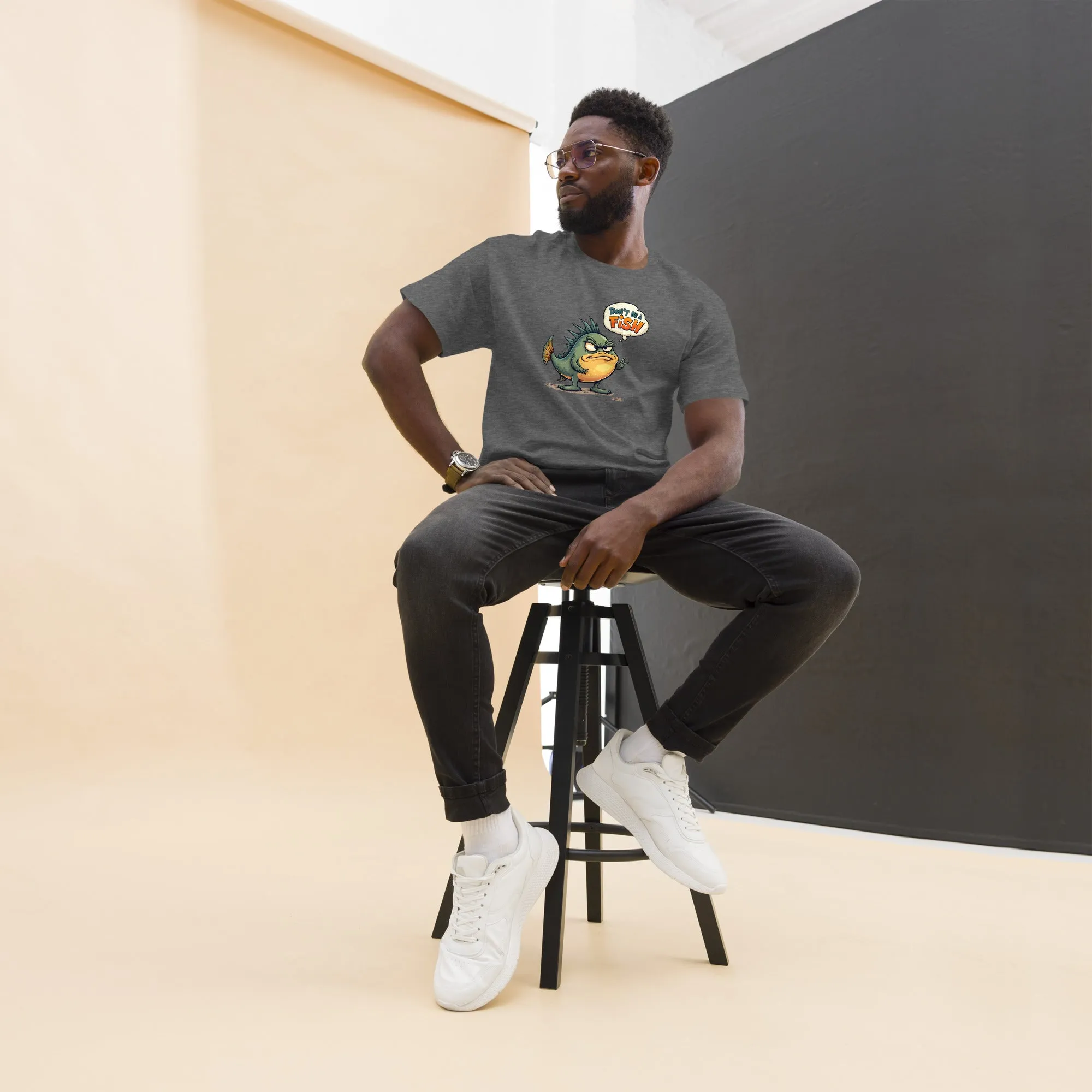 All In 'Don't Be A Fish' Unisex Tee, Comfy fit, Unique Graphic T-Shirt for Men & Women, Stylish Top, Casual Unisex Tee