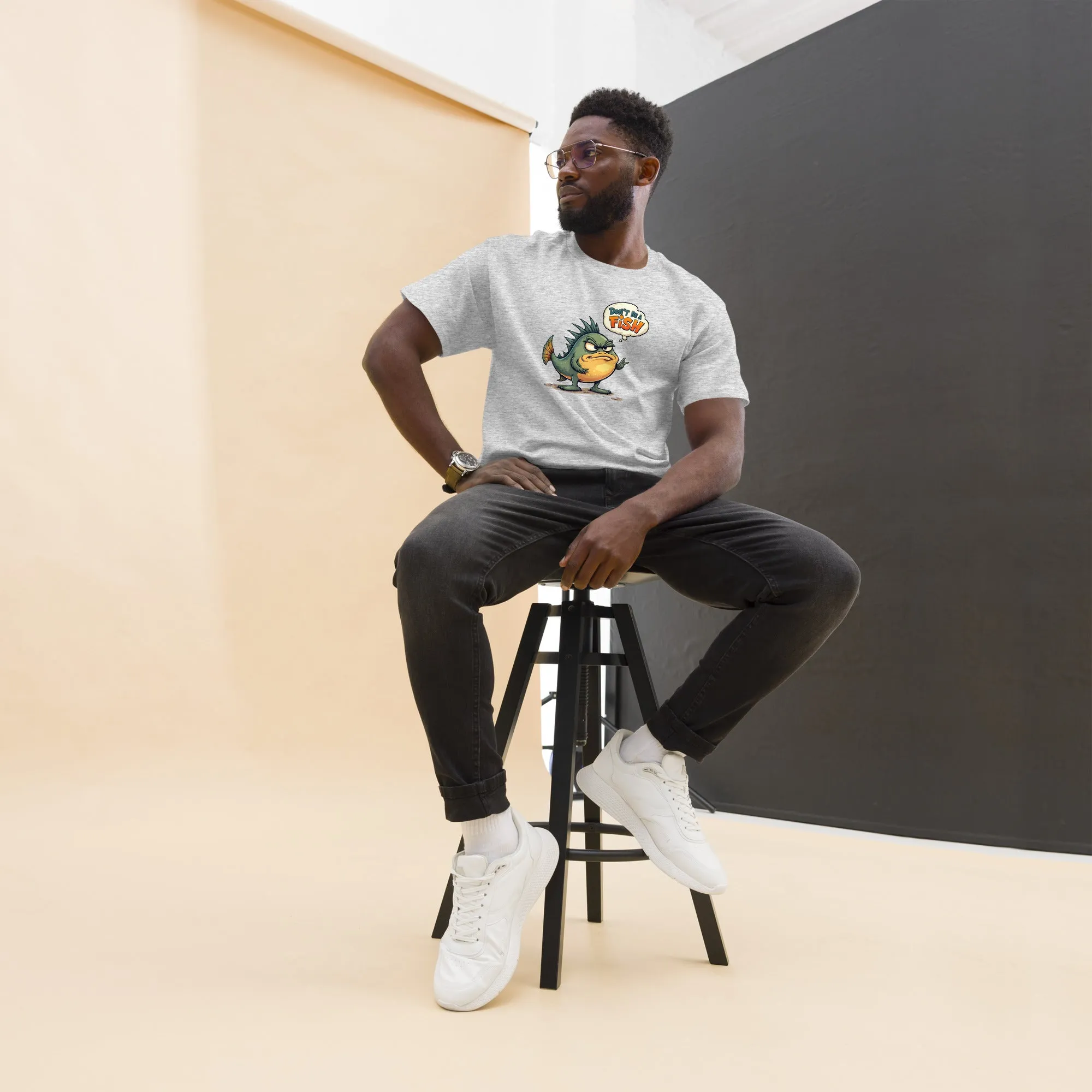 All In 'Don't Be A Fish' Unisex Tee, Comfy fit, Unique Graphic T-Shirt for Men & Women, Stylish Top, Casual Unisex Tee