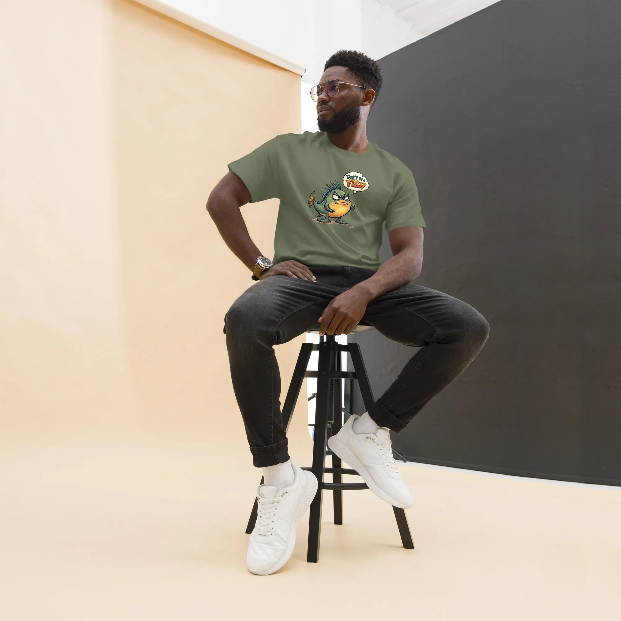 All In 'Don't Be A Fish' Unisex Tee, Comfy fit, Unique Graphic T-Shirt for Men & Women, Stylish Top, Casual Unisex Tee