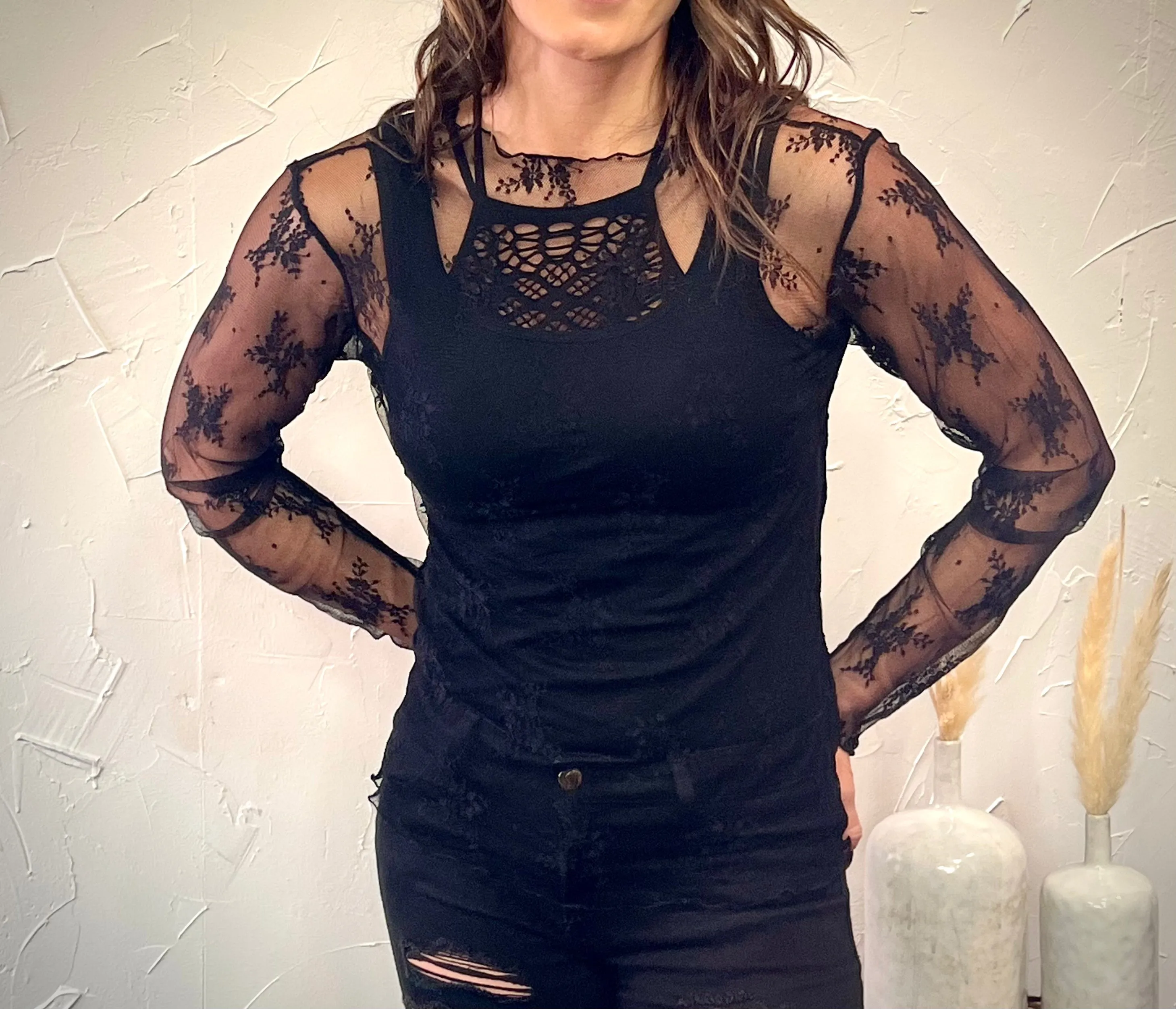 All Over Sheer Lace Top