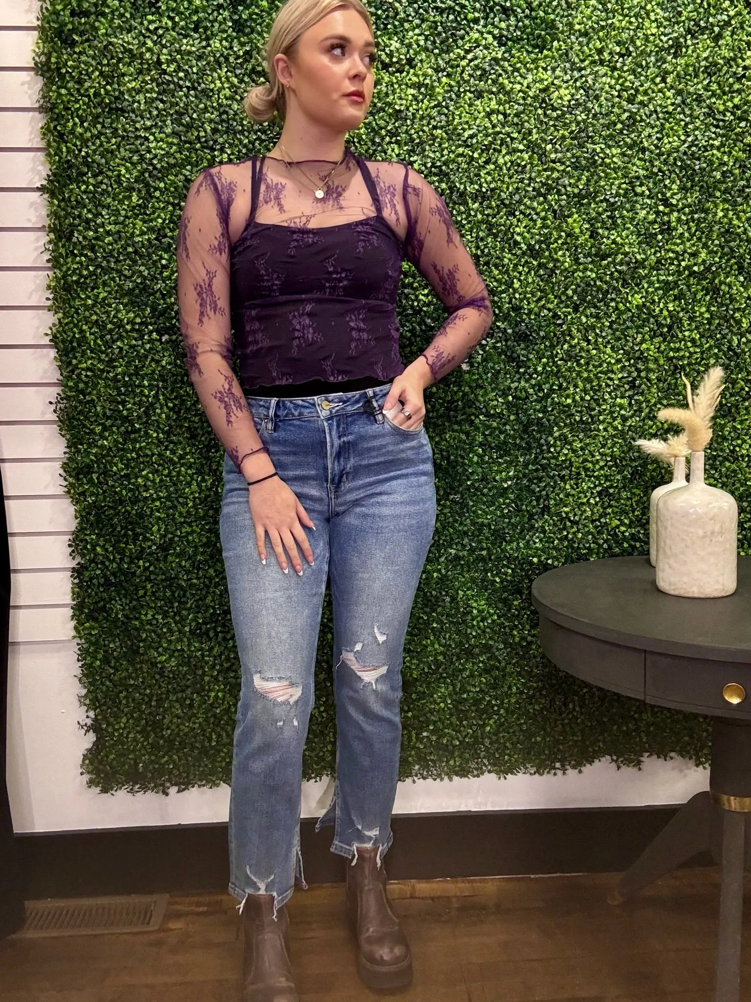 All Over Sheer Lace Top