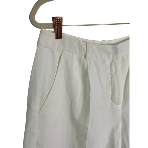 Amanda Uprichard Wallace 100% Linen Short Pleated Front Beachy Vacation Sz S