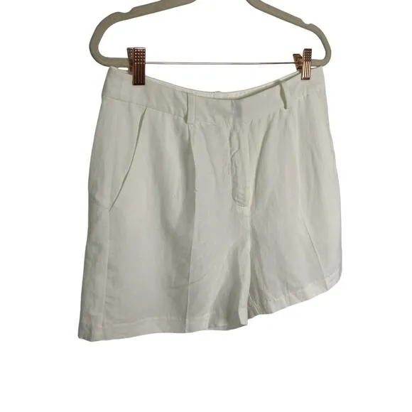 Amanda Uprichard Wallace 100% Linen Short Pleated Front Beachy Vacation Sz S