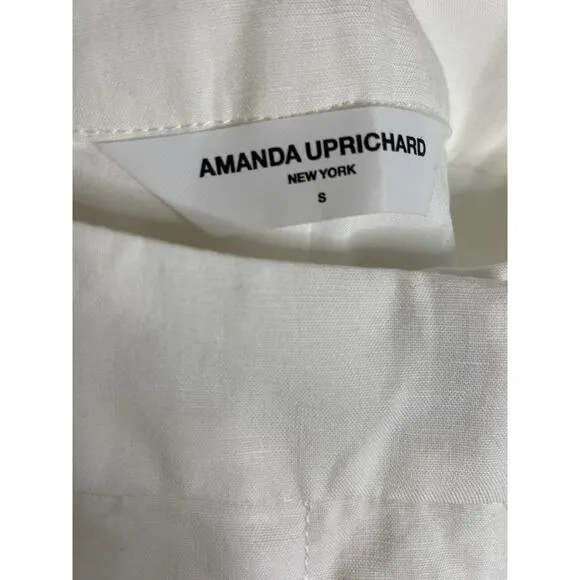 Amanda Uprichard Wallace 100% Linen Short Pleated Front Beachy Vacation Sz S