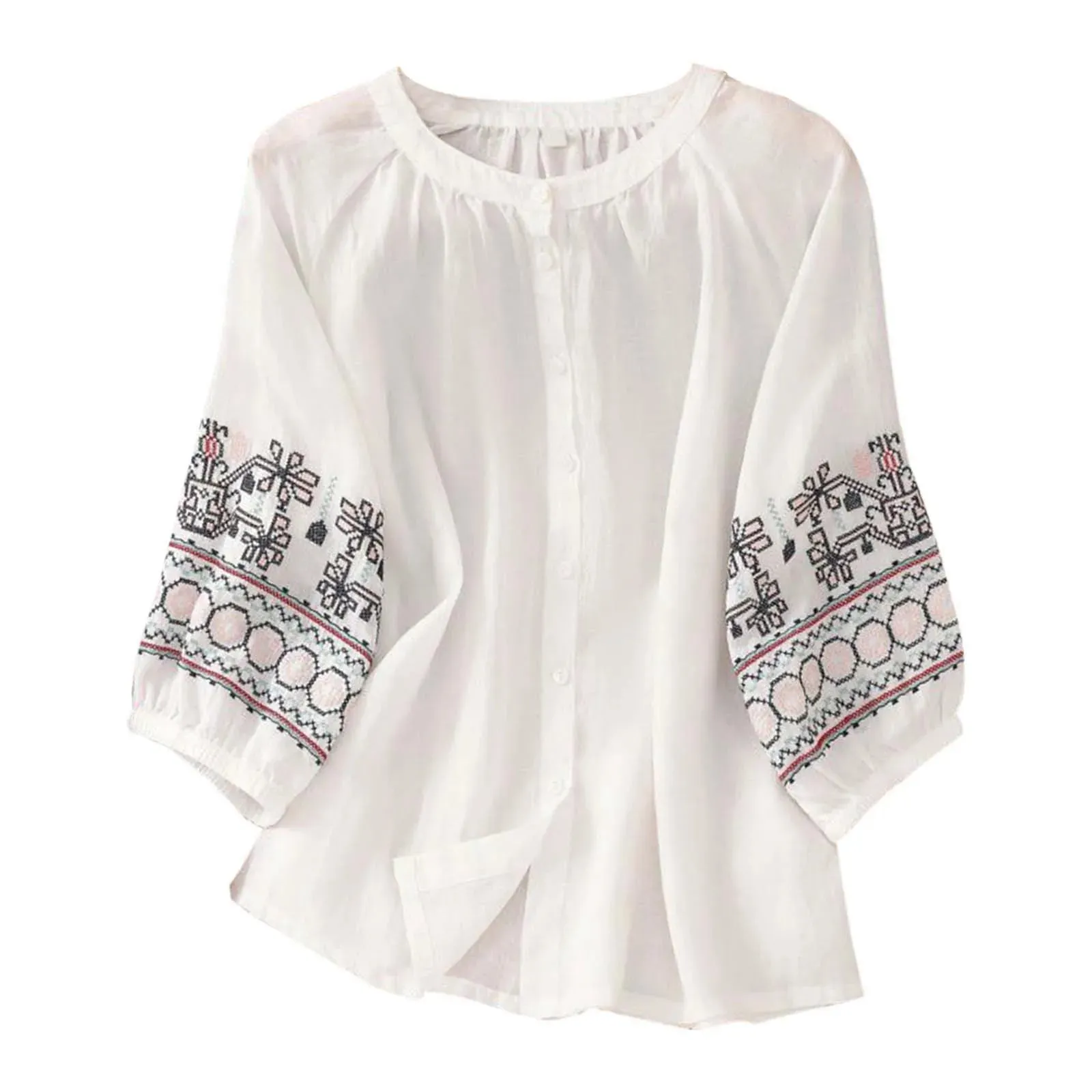 Amara | Embroidered Boho Blouse