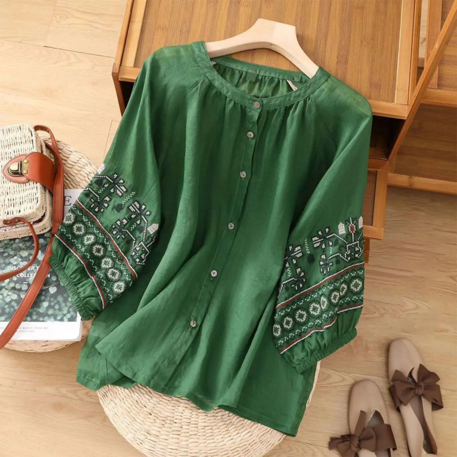 Amara | Embroidered Boho Blouse