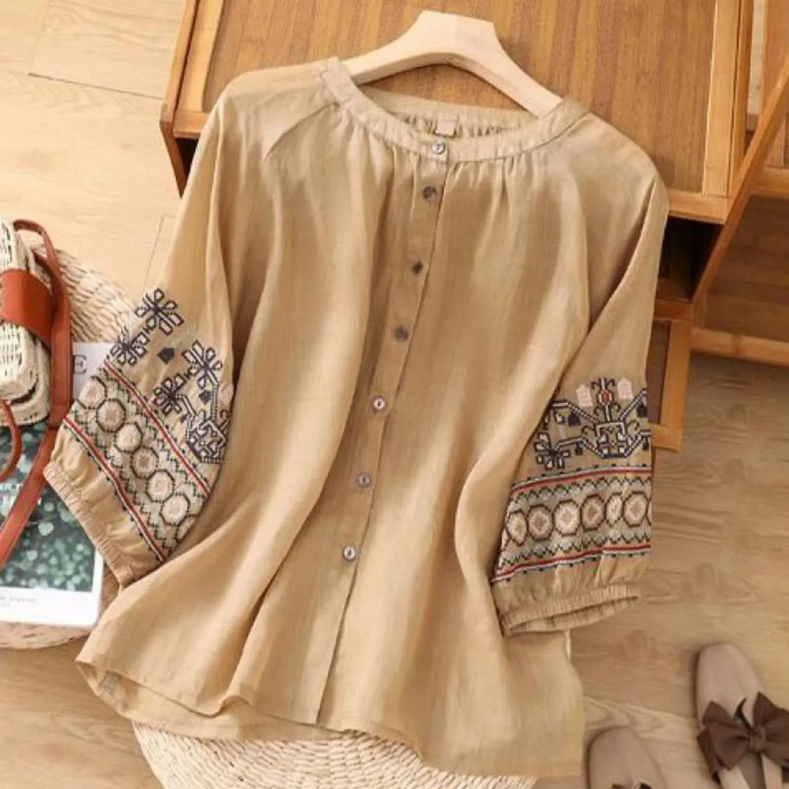 Amara | Embroidered Boho Blouse
