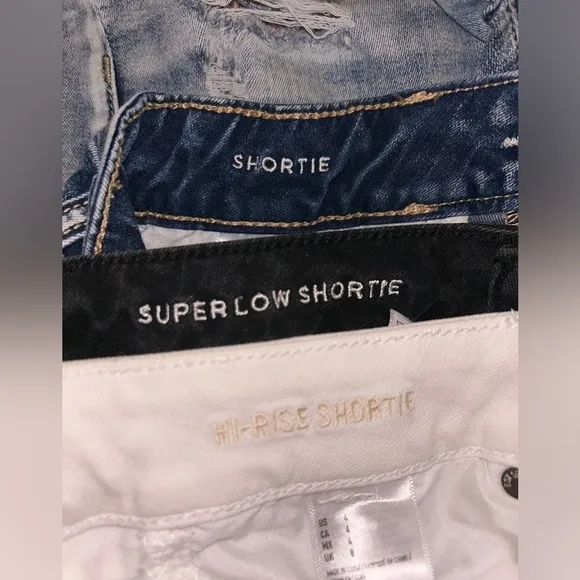 American Eagle Distressed Shortie Shorts Short Lot.  Three pair!! Size 4