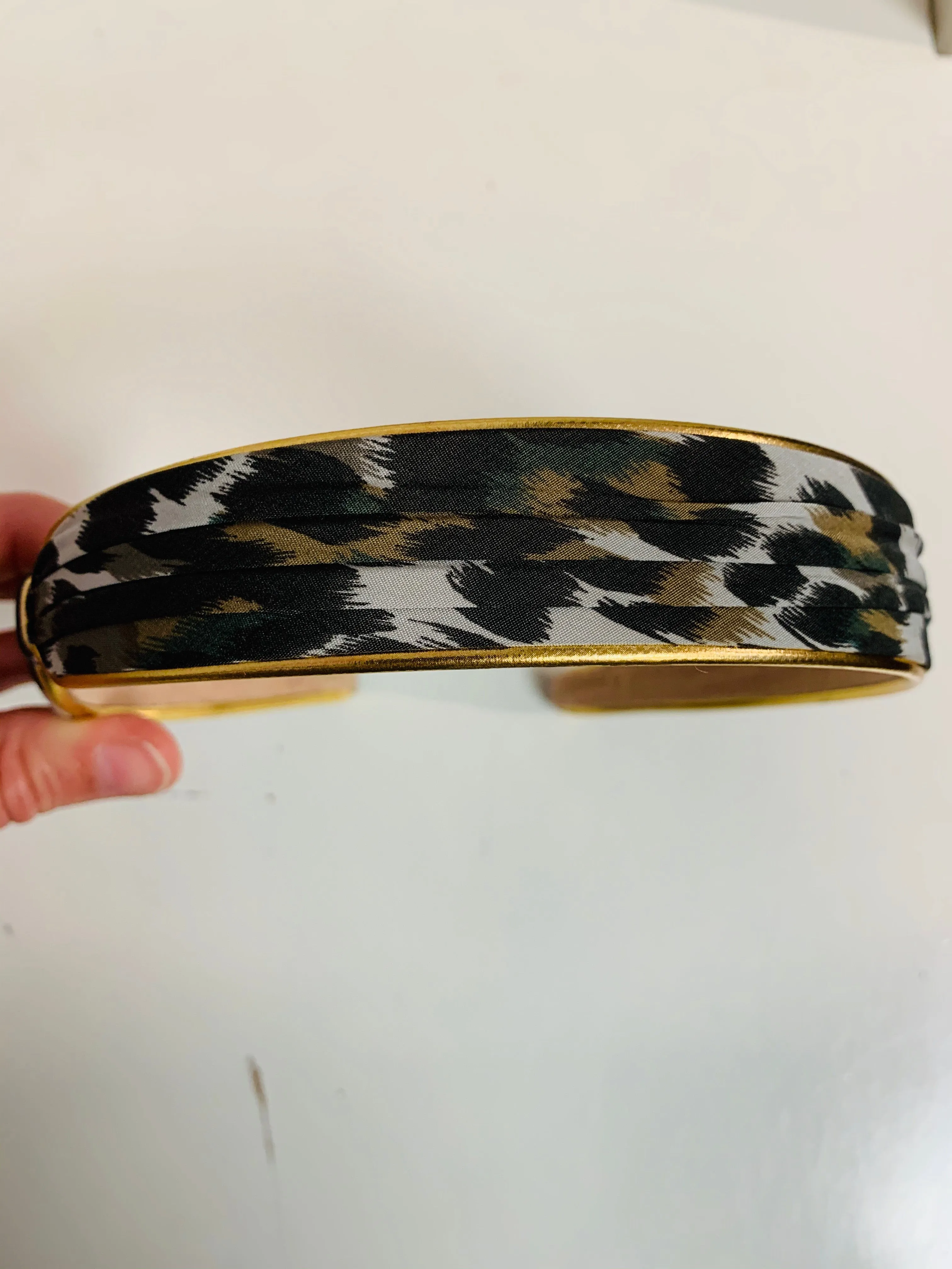 Animal Print Headband Gold Rim