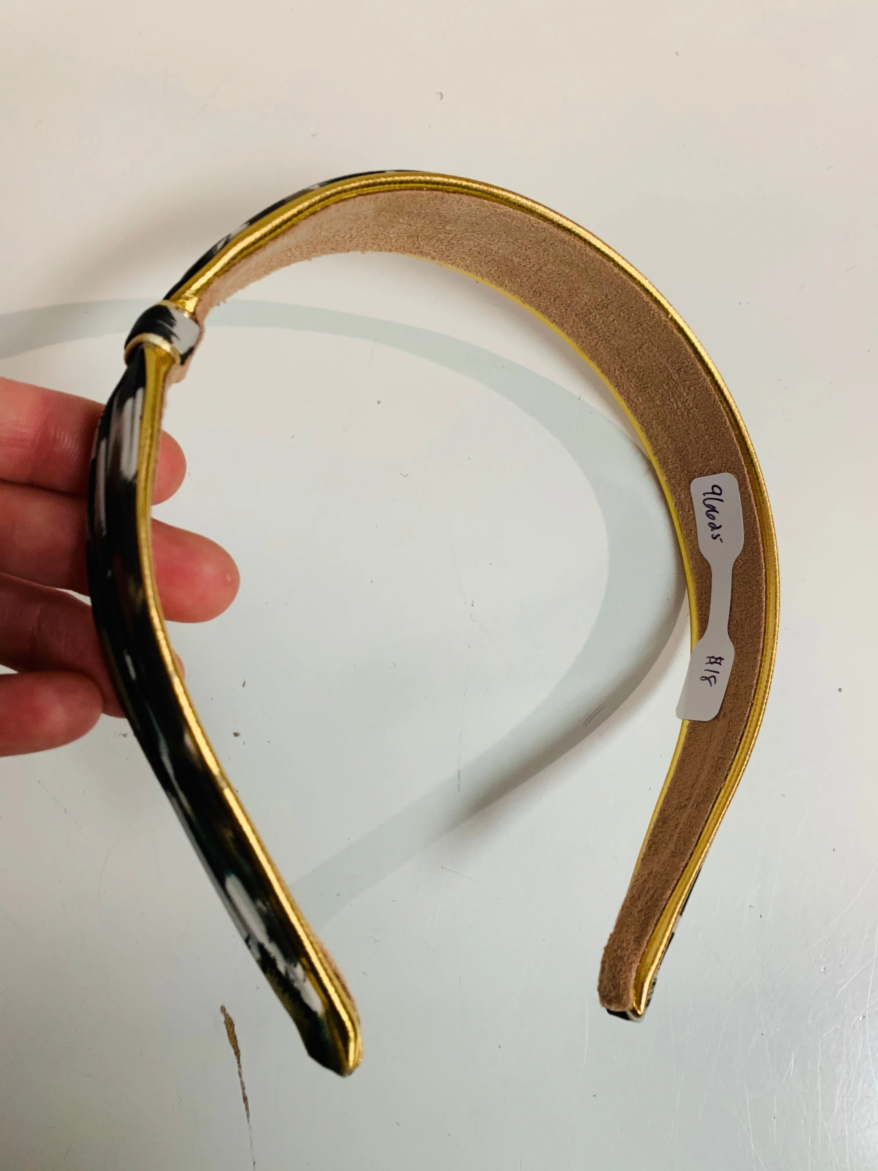 Animal Print Headband Gold Rim