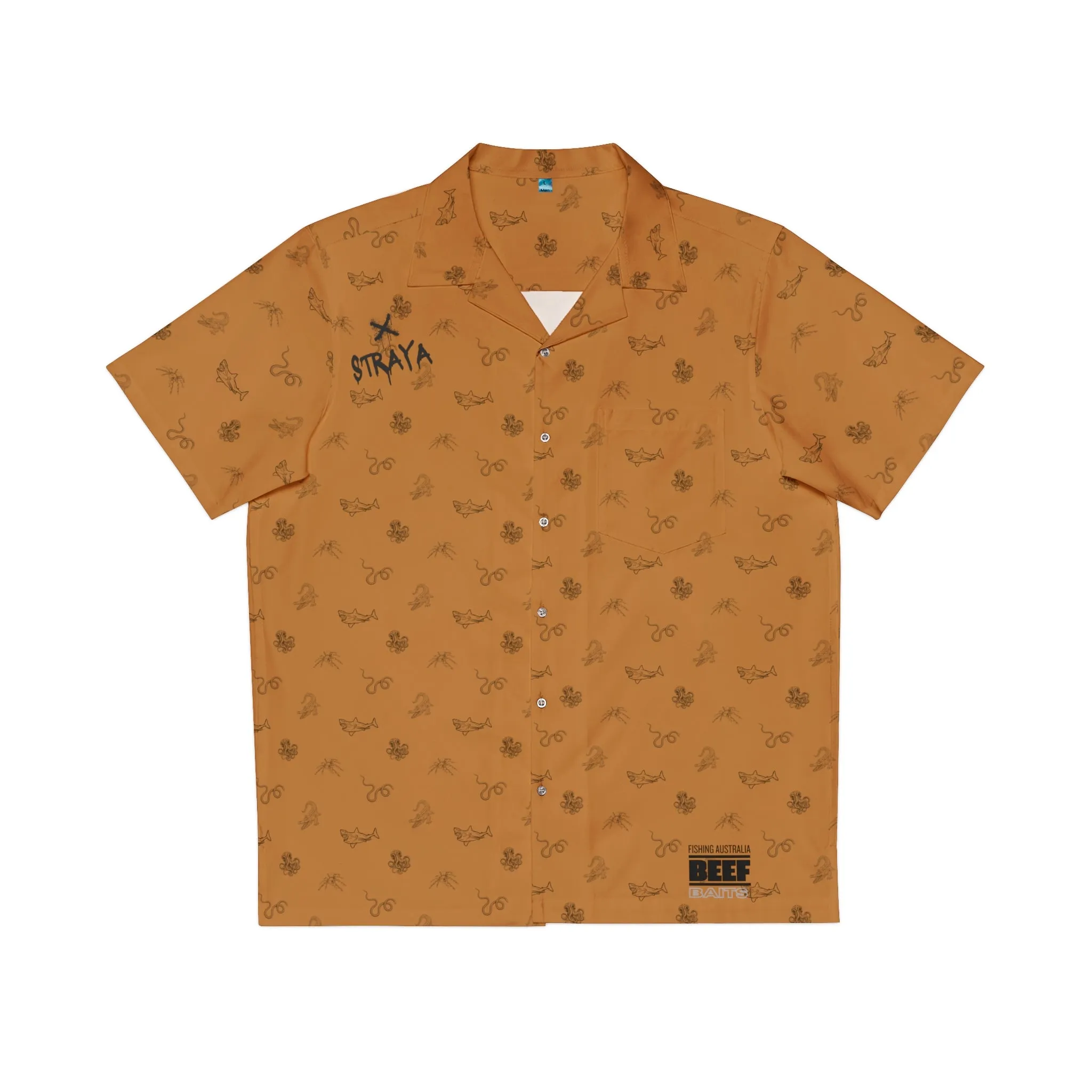Beef Baits button up short sleeve Australia deadliest animal Men's Hawaiian Straya Shirt (AOP)