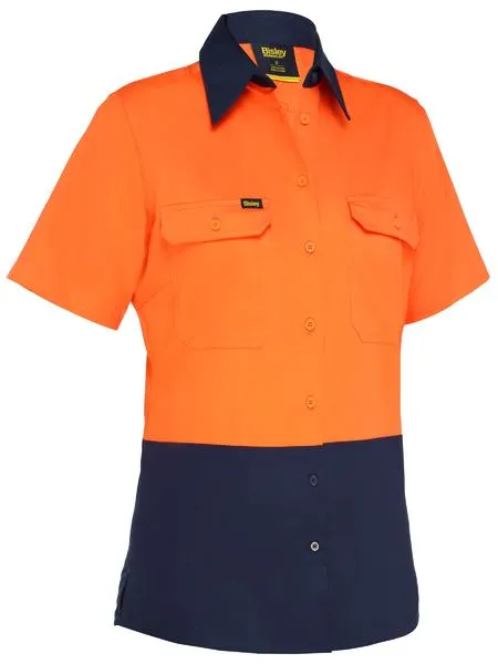 Bisley BL1895 Womens Cool Lightweight Hi Vis Drill Shirt