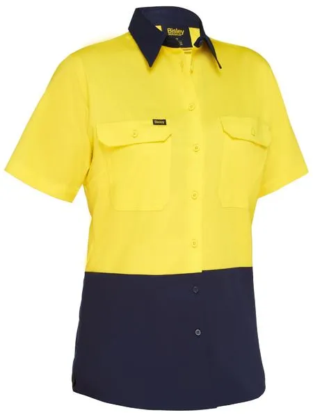 Bisley BL1895 Womens Cool Lightweight Hi Vis Drill Shirt
