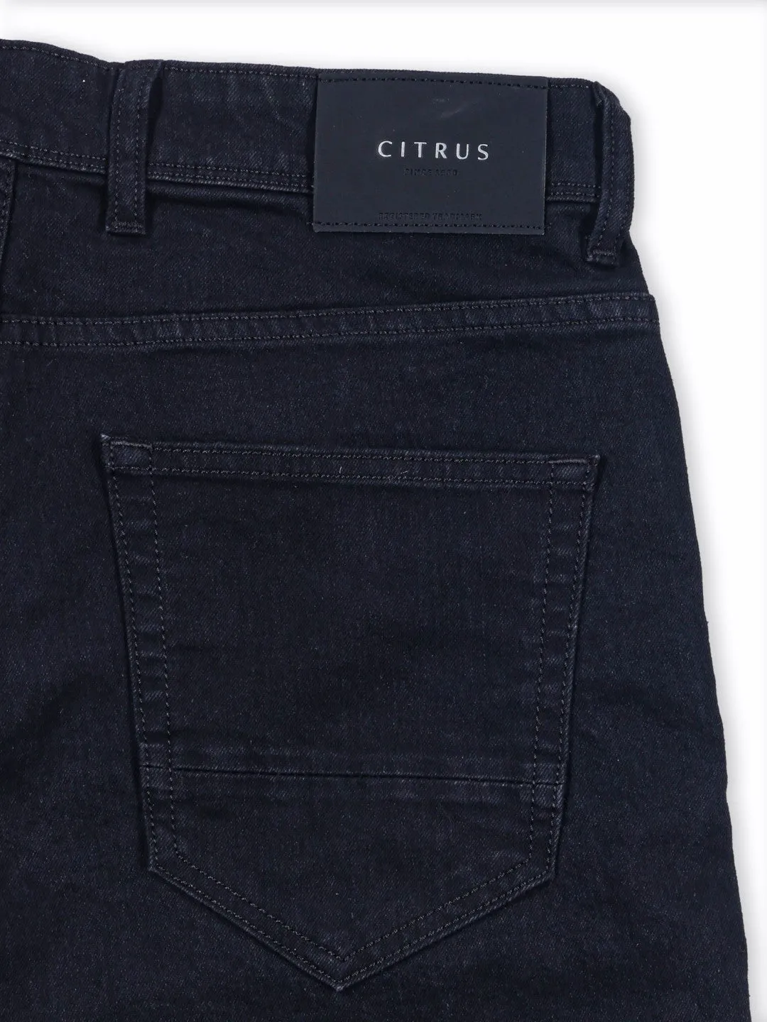 Black Plain Denim Shorts