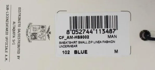 Blue Cotton Stretch Half Zipper Sweater