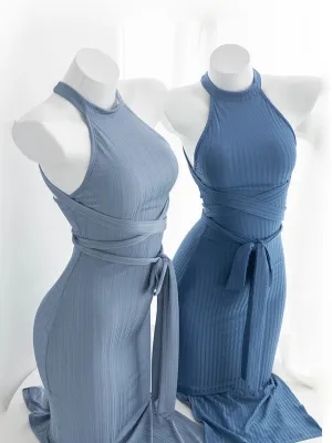 Blue Slit Dress UB98515