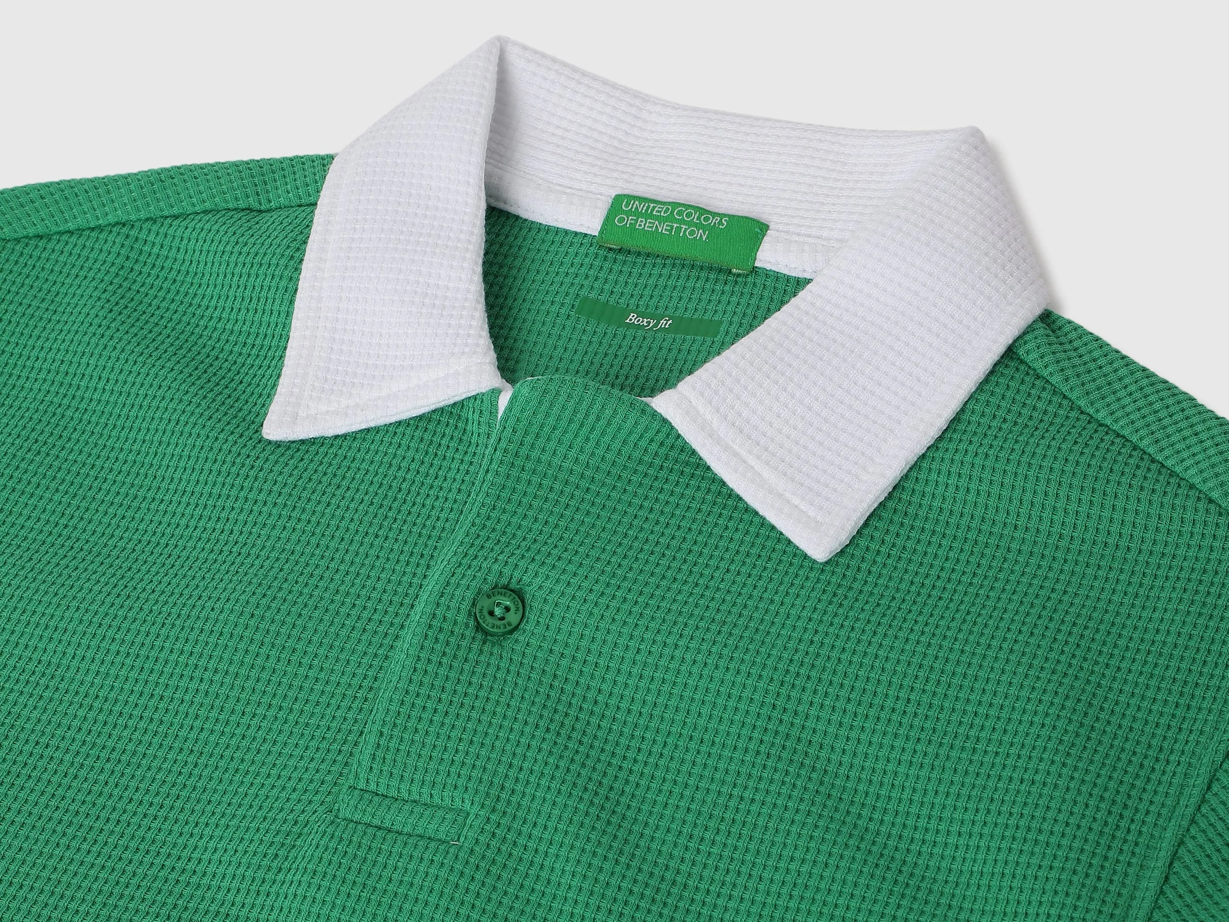 Boxy Fit Collared Printed Polo T-Shirt